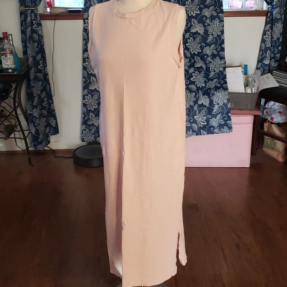 knee length dresses for ladies Sleeveless T-Shirt Midi Dress – MONDY78